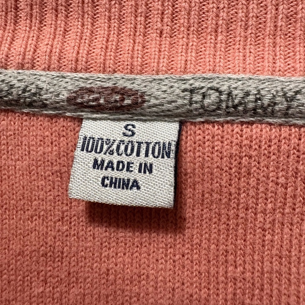 Tommy Bahama Athleisure Ribbed 100% Cotton Coral Knit 1/4 Top and Cropped Pants. - Picture 12 of 16